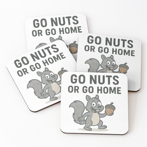 Item preview, Go Nuts or Go Home Funny Squirrel Cartoon Design. designed and sold by The-T-In-Retro.