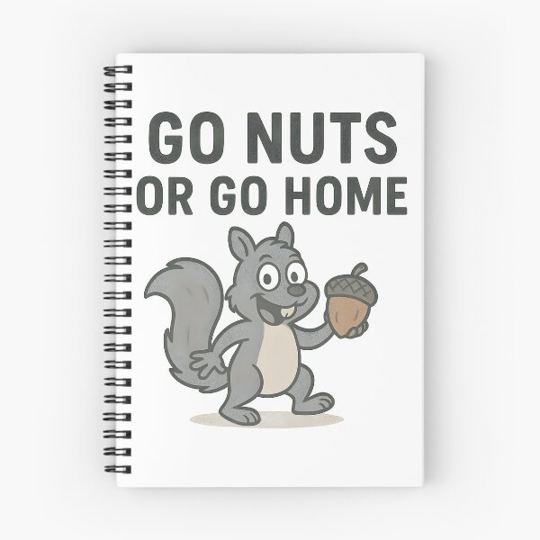 Item preview, Go Nuts or Go Home Funny Squirrel Cartoon Design. designed and sold by The-T-In-Retro.
