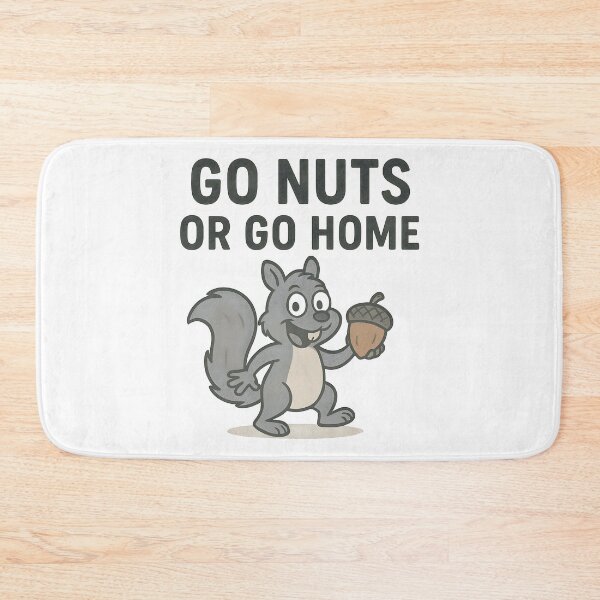Item preview, Go Nuts or Go Home Funny Squirrel Cartoon Design. designed and sold by The-T-In-Retro.