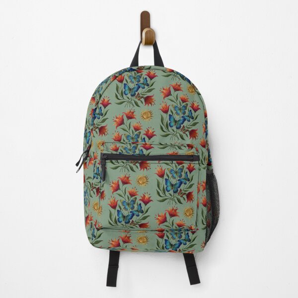 Item preview, Butterflies among Variegated Red Flowers and Sun designed and sold by Ciervo Primavera.