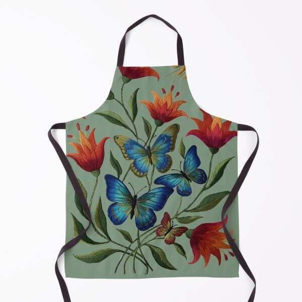 Item preview, Butterflies among Variegated Red Flowers and Sun designed and sold by Ciervo Primavera.