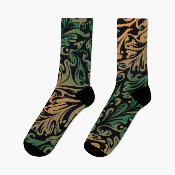 Item preview, template: half green and half black, solid color gradient, picture, fabric, illustration, graphic, black, gold, green designed and sold by gulka8.
