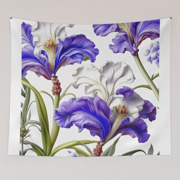 Item preview, Abstract Tropical Iris Flowers Pattern designed and sold by LanaGustavsson.