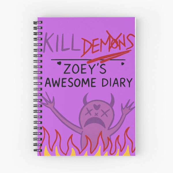 Item preview, Zoey’s Awesome Diary – Funny Purple Demon Notebook Design designed and sold by EmeraldeaDesign.