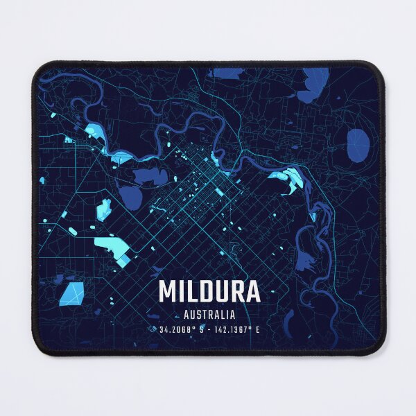 Item preview, Mildura Midnight City Map designed and sold by HomeLivingCo.