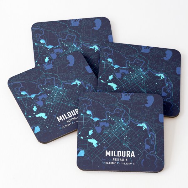 Item preview, Mildura Midnight City Map designed and sold by HomeLivingCo.