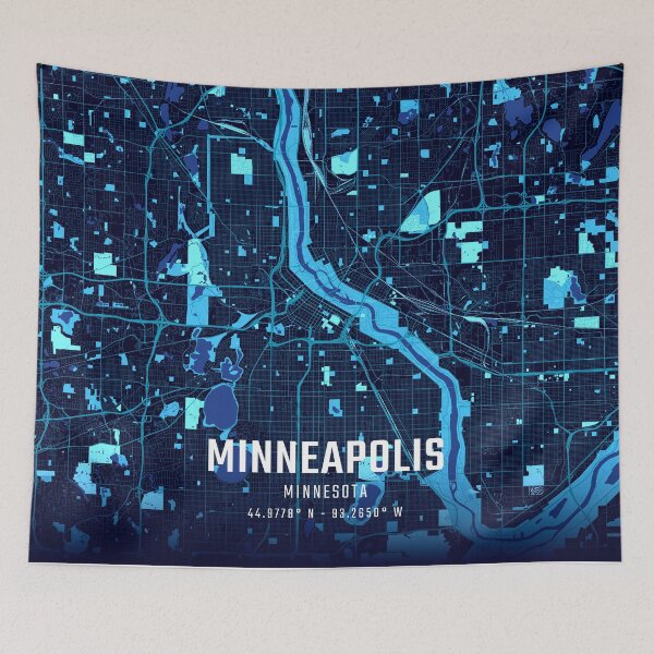 Item preview, Minneapolis Midnight City Map designed and sold by HomeLivingCo.