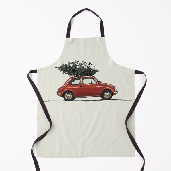 Item preview, Vintage Fiat with Christmas Tree designed and sold by blackdogshop.