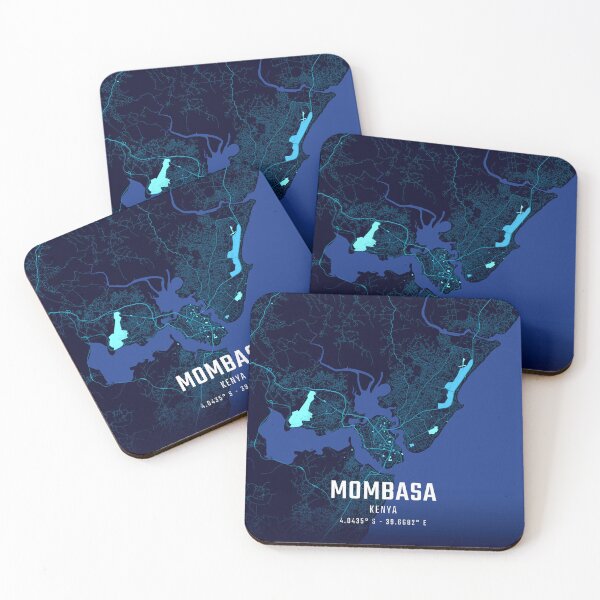 Item preview, Mombasa Midnight City Map designed and sold by HomeLivingCo.