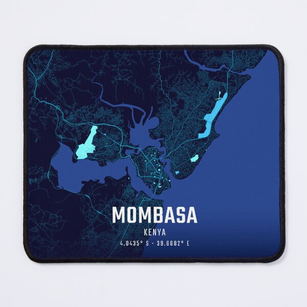 Item preview, Mombasa Midnight City Map designed and sold by HomeLivingCo.