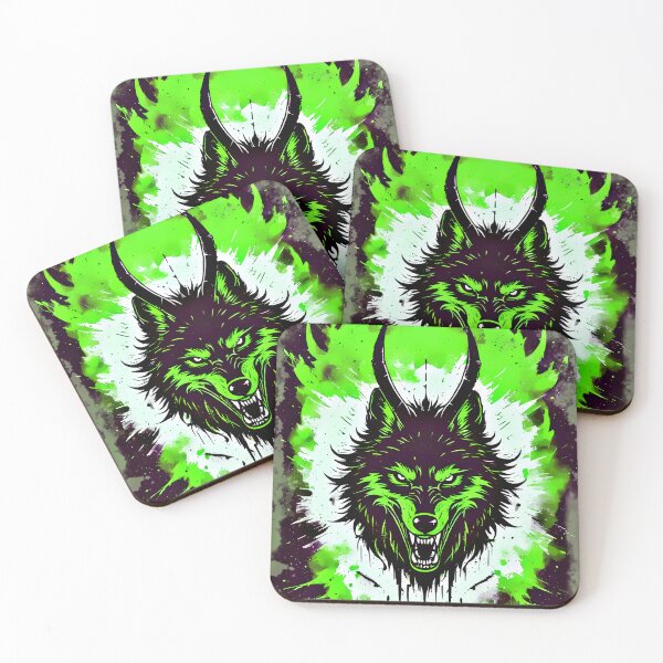 Item preview, Alpha Wolf | Green Cyber Howl Synthwave designed and sold by Neer arts.