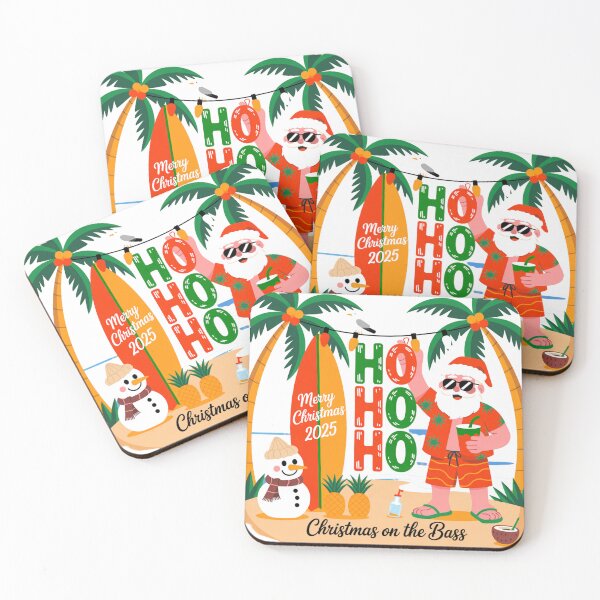 Item preview, Funny Tropical Fishing Santa Christmas on the Bass Pun designed and sold by chattsuede.