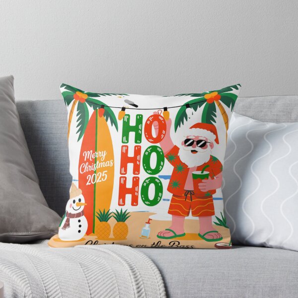 Item preview, Funny Tropical Fishing Santa Christmas on the Bass Pun designed and sold by chattsuede.
