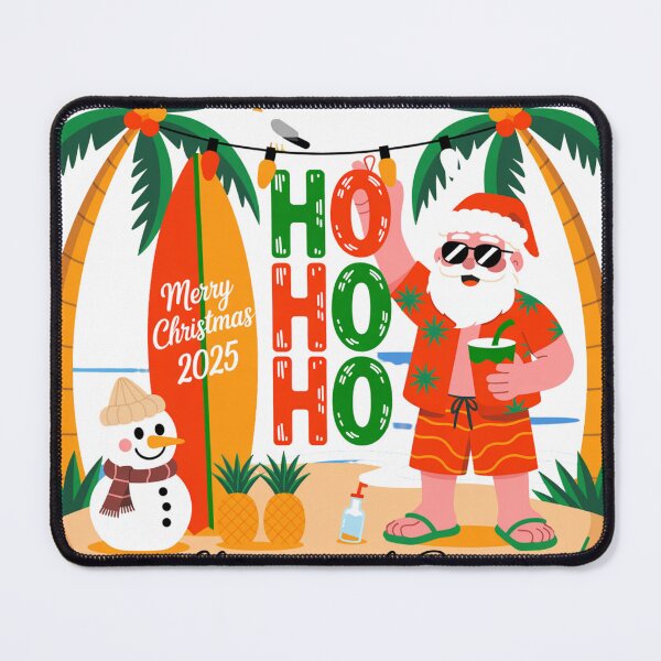 Item preview, Funny Tropical Fishing Santa Christmas on the Bass Pun designed and sold by chattsuede.