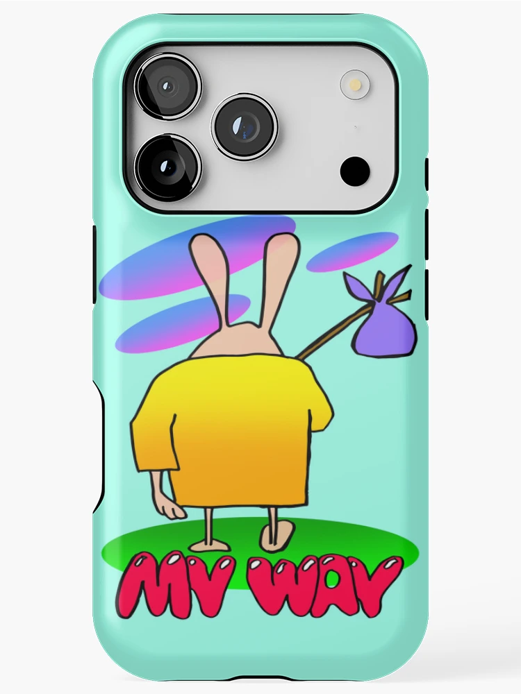 Thumbnail 1 of 4, iPhone Case, Cartoon Rabbit Walking Away – My Way designed and sold by InFrameVision.