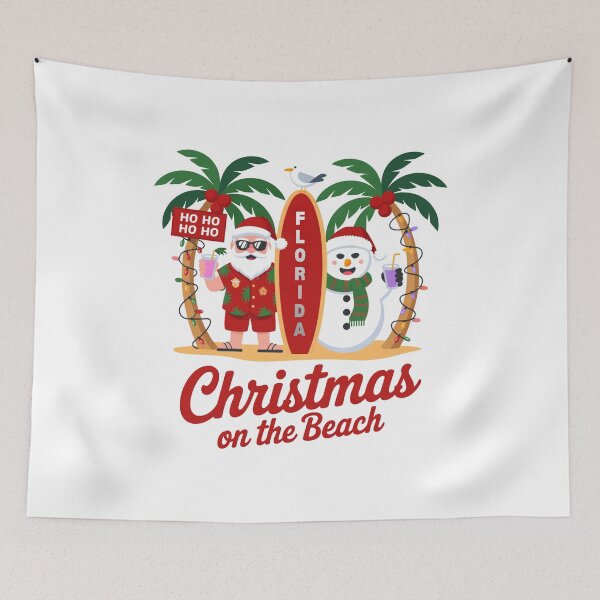 Item preview, Funny Florida Beach Christmas Vacation With Santa And Snowman designed and sold by chattsuede.