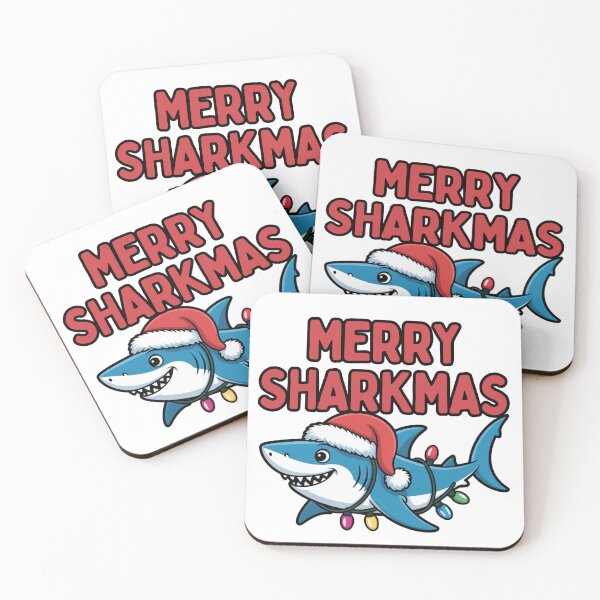 Item preview, Funny Beach Christmas Shark Pun Merry Sharkmas Cartoon designed and sold by chattsuede.