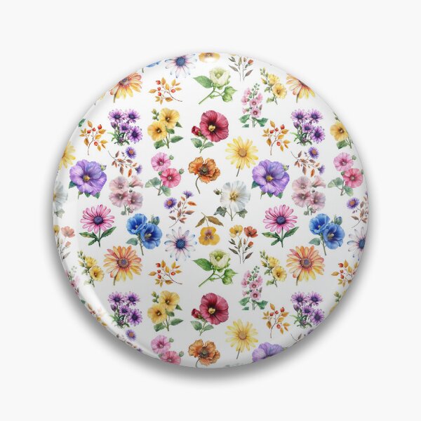 Item preview, Colorful Garden Flowers Watercolor Pattern designed and sold by PAPIRO SIGLO XXI.