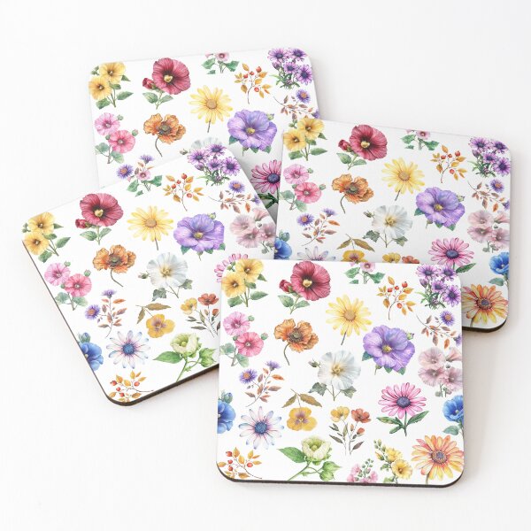 Item preview, Colorful Garden Flowers Watercolor Pattern designed and sold by PAPIRO SIGLO XXI.