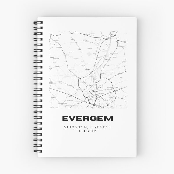 Item preview, Evergem Belgium Map | Minimalist Modern Black and White City Poster designed and sold by RM-Journey.