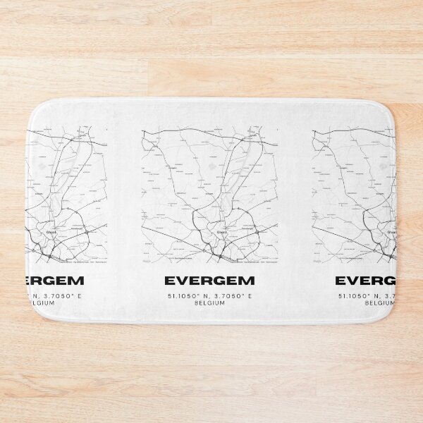 Item preview, Evergem Belgium Map | Minimalist Modern Black and White City Poster designed and sold by RM-Journey.