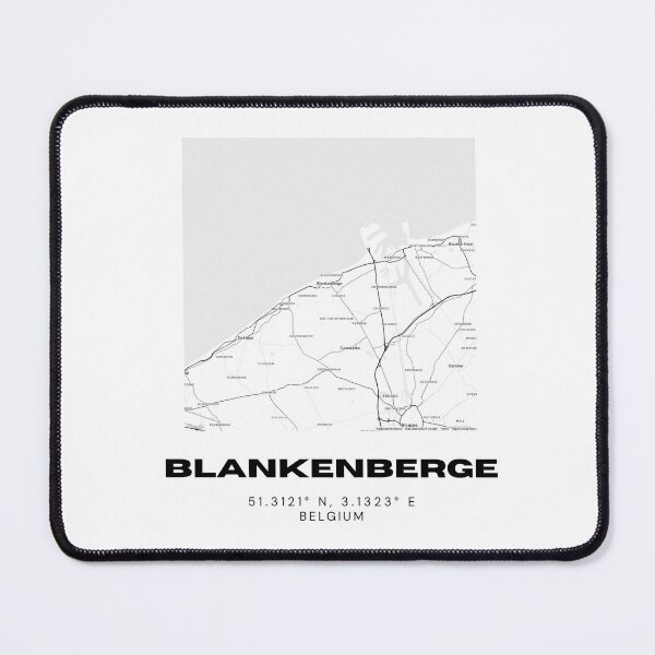 Item preview, Blankenberge Belgium Map | Modern Minimalist Black and White Coastal Poster designed and sold by RM-Journey.