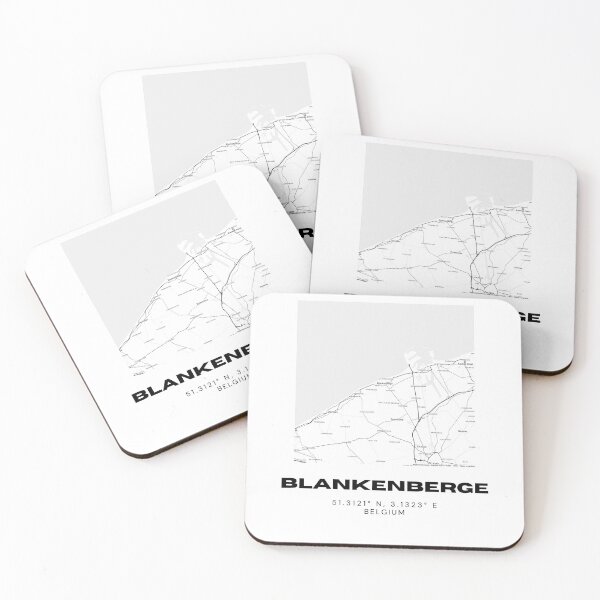 Item preview, Blankenberge Belgium Map | Modern Minimalist Black and White Coastal Poster designed and sold by RM-Journey.