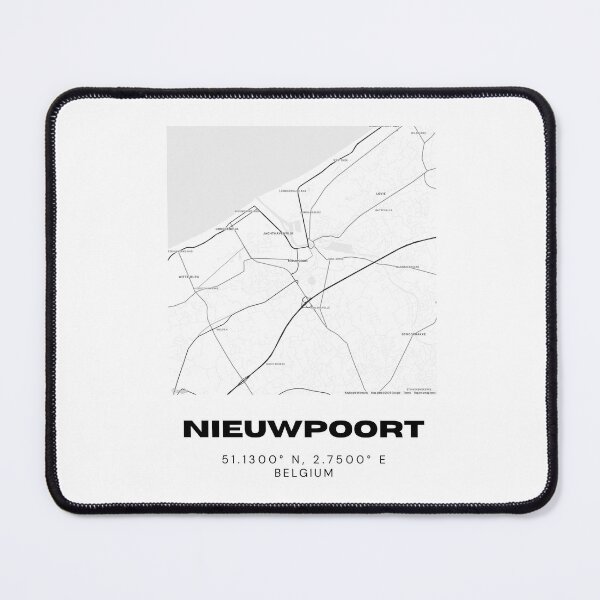 Item preview, Nieuwpoort Belgium Map | Minimalist Black and White Coastal City Poster designed and sold by RM-Journey.