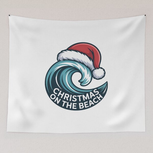 Item preview, Tropical Christmas Beach Lover Gift Ocean Wave Santa Hat designed and sold by chattsuede.