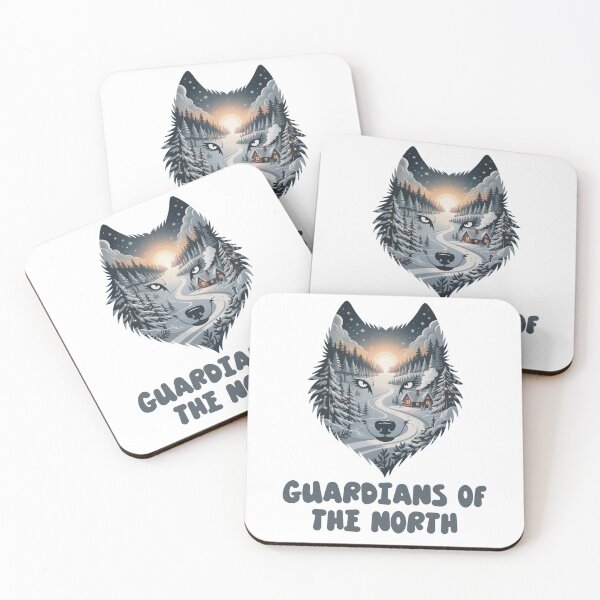 Item preview, Winter Wolf Spirit – Snowy Mountain Cabin Illustration designed and sold by SoftStyleStudio ⭐⭐⭐.