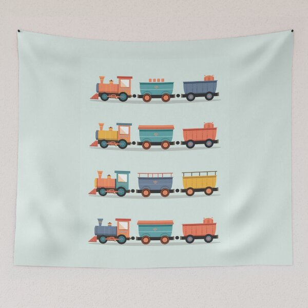 Item preview, Colorful Retro Train | Scandinavian Kids Wall Art Illustration designed and sold by AM-little-shop.