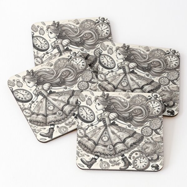 Item preview, Alice and the Rain of Clocks – Fantasy in Black and White designed and sold by FusiTink.