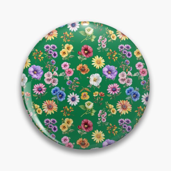 Artikelvorschau, Buntes Gartenblumen-Aquarellmuster - GRÜN entworfen und verkauft von PAPIRO SIGLO XXI.