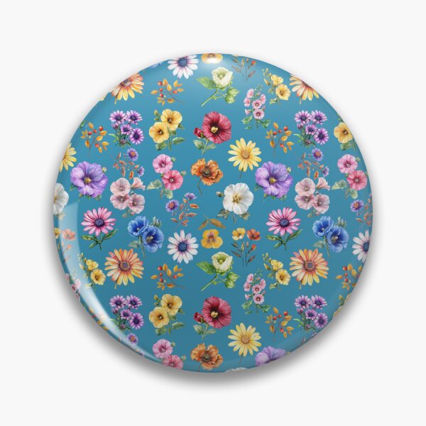 Artikelvorschau, Buntes Gartenblumen-Aquarellmuster - BLAU entworfen und verkauft von PAPIRO SIGLO XXI.