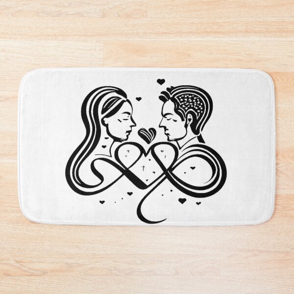 Item preview, Text: "LOVE", One line forming silhouettes of a loving man and woman, beautiful background white background, typography v0.2, logo, image, hearts designed and sold by gulka8.