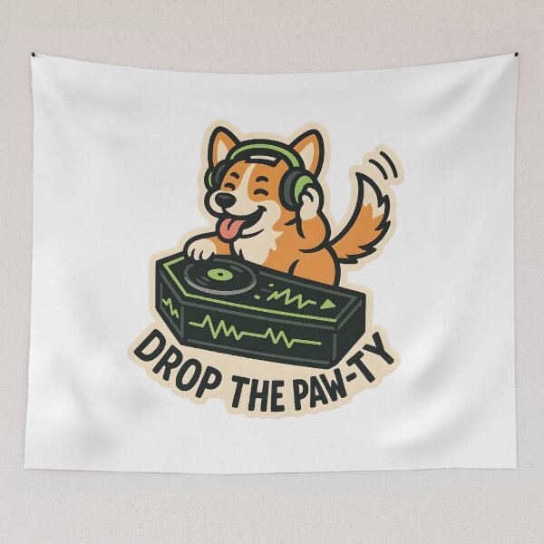 Item preview, Drop the Paw-ty! - Corgi DJ Turntable Coffin designed and sold by Cheerioza.