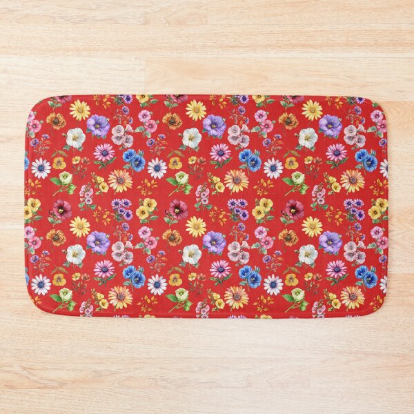 Item preview, Colorful Garden Flowers Watercolor Pattern - RED designed and sold by PAPIRO SIGLO XXI.