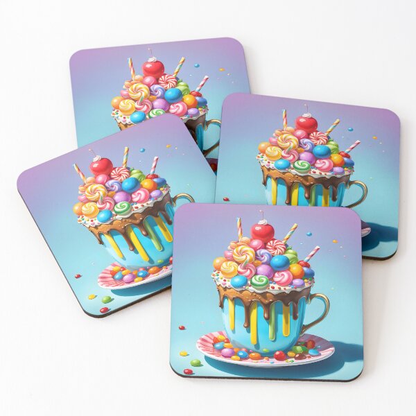 Item preview, Whimsical Candy Cup Cake – Playful Sweet Art Print designed and sold by PawPrintedArt.