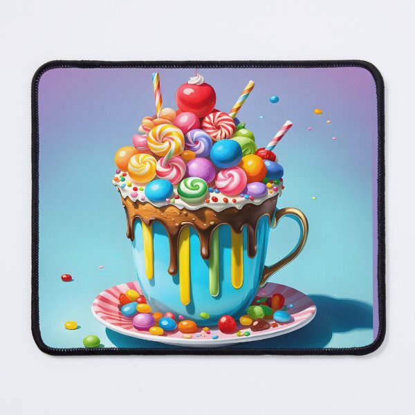 Item preview, Whimsical Candy Cup Cake – Playful Sweet Art Print designed and sold by PawPrintedArt.