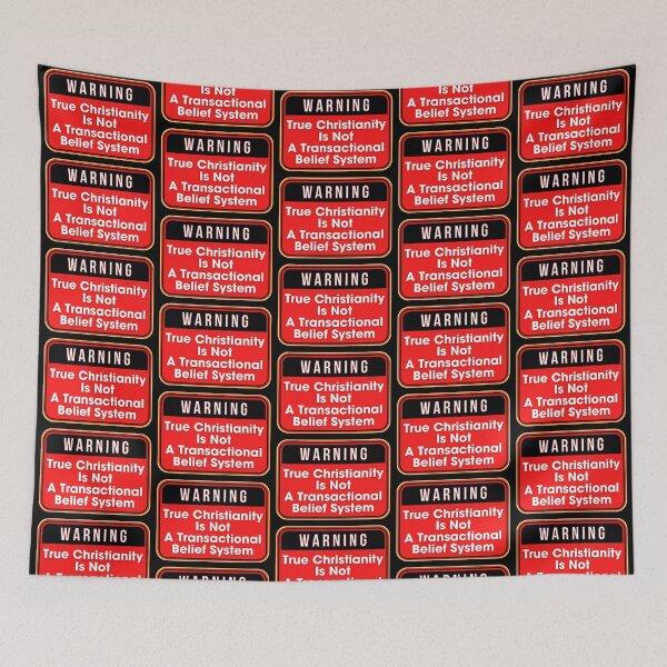 Item preview, WARNING:  True Christianity Is Not A Transactional Belief System - funny warning signs religious designed and sold by DesignsFromTW-S.