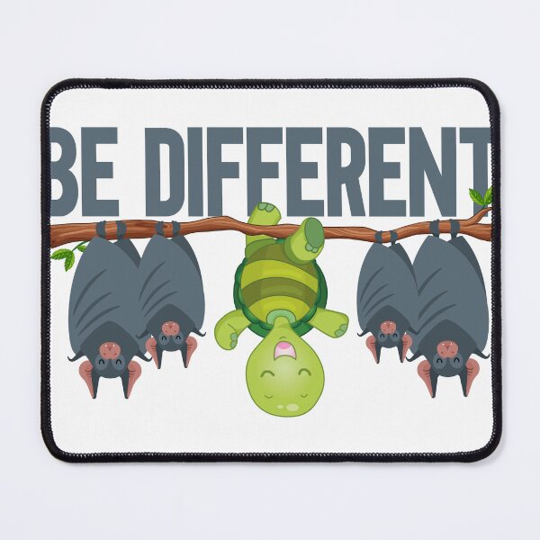 Item preview, Be different – Fun turtle design with bats and the saying “Be Different” designed and sold by JA World - Art & Design.