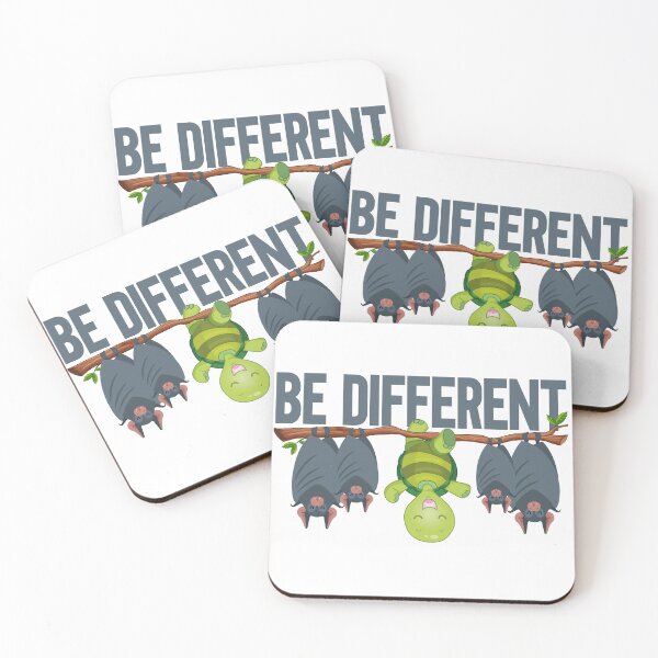 Item preview, Be different – Fun turtle design with bats and the saying “Be Different” designed and sold by JA World - Art & Design.