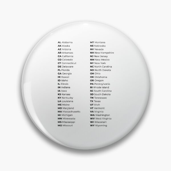 Item preview, 50 States List in USA – Clean Reference Chart designed and sold by AnnSign.