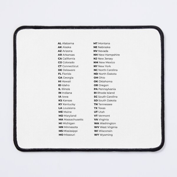 Item preview, 50 States List in USA – Clean Reference Chart designed and sold by AnnSign.