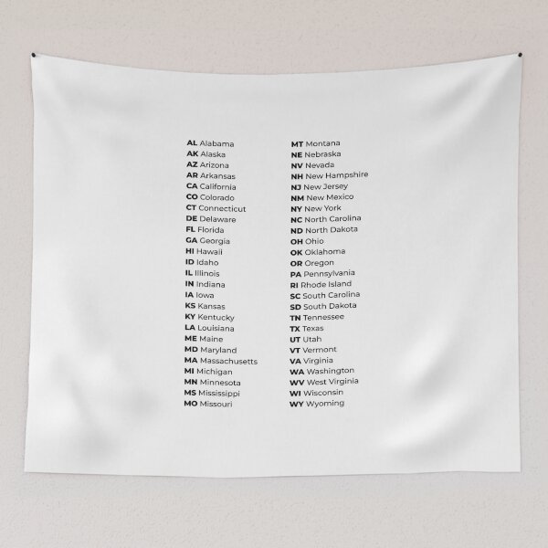 Item preview, 50 States List in USA – Clean Reference Chart designed and sold by AnnSign.