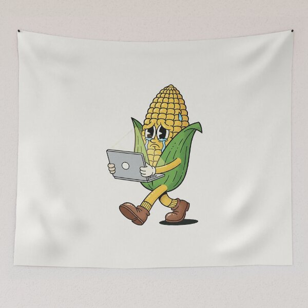 Item preview, Sad Corn on Laptop Retro Funny Meme designed and sold by HoopeStylee.