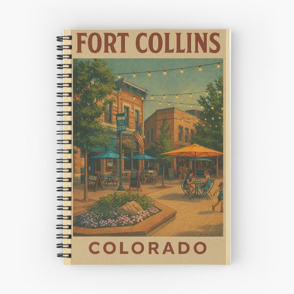 Item preview, Vintage Fort Collins Colorado Poster | Old Town & Front Range Retro Illustration designed and sold by AtlasCreativeCo.