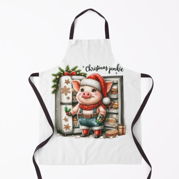 Item preview, Funny Christmas Junkie Pig Opening Fridge | Cute Holiday Hog Illustration designed and sold by lojadpop.