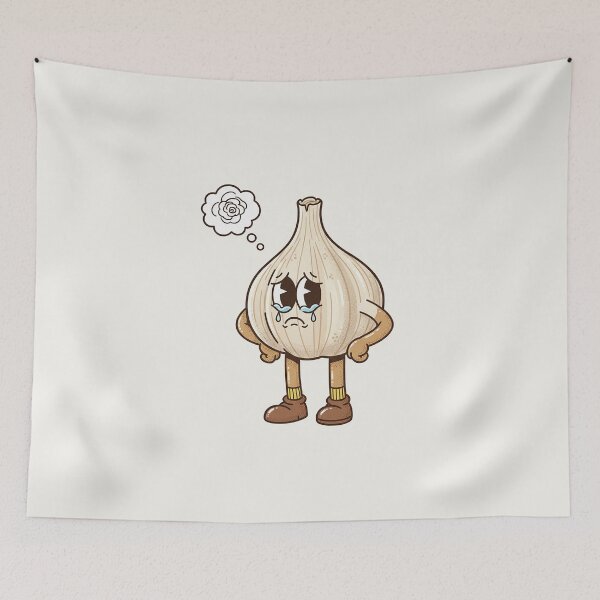 Item preview, Crying Garlic Thinking Rose Retro Sad Vibes designed and sold by HoopeStylee.