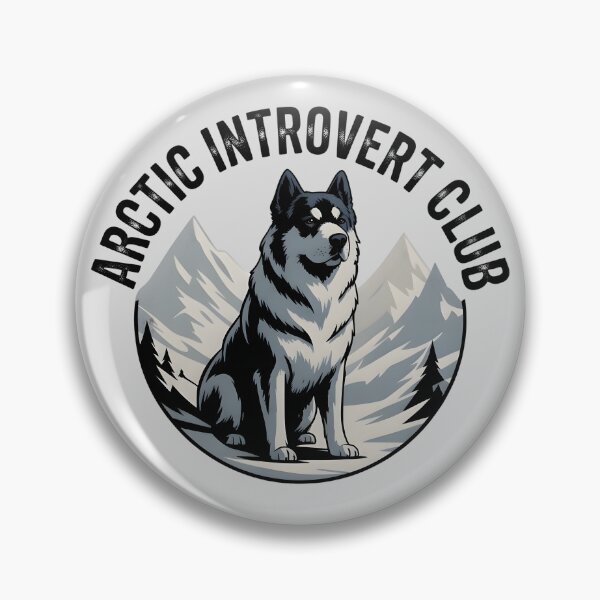 Item preview, Arctic Introvert Club – Husky Dog in Snowy Mountains Minimalist Adventure Design designed and sold by TrendPrinter.